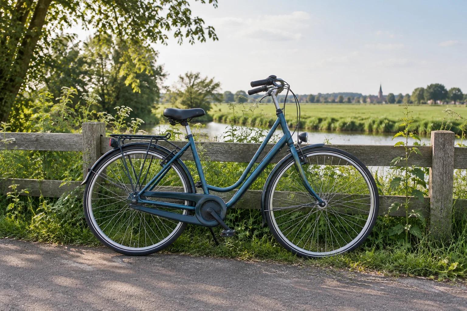 Symbolbild: Fahrrad an einem Weg in der Natur